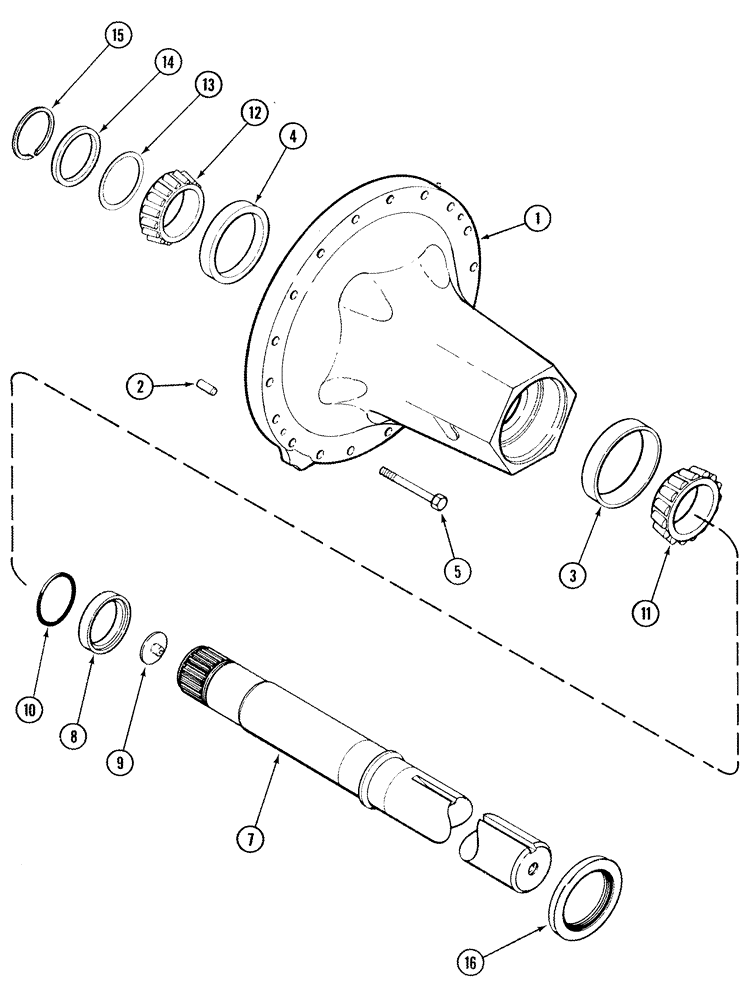 Схема запчастей Case IH MX240 - (06-35) - REAR AXLE, 4-1/2 X 120 IN. MX240, MX270, N.A. ONLY (06) - POWER TRAIN