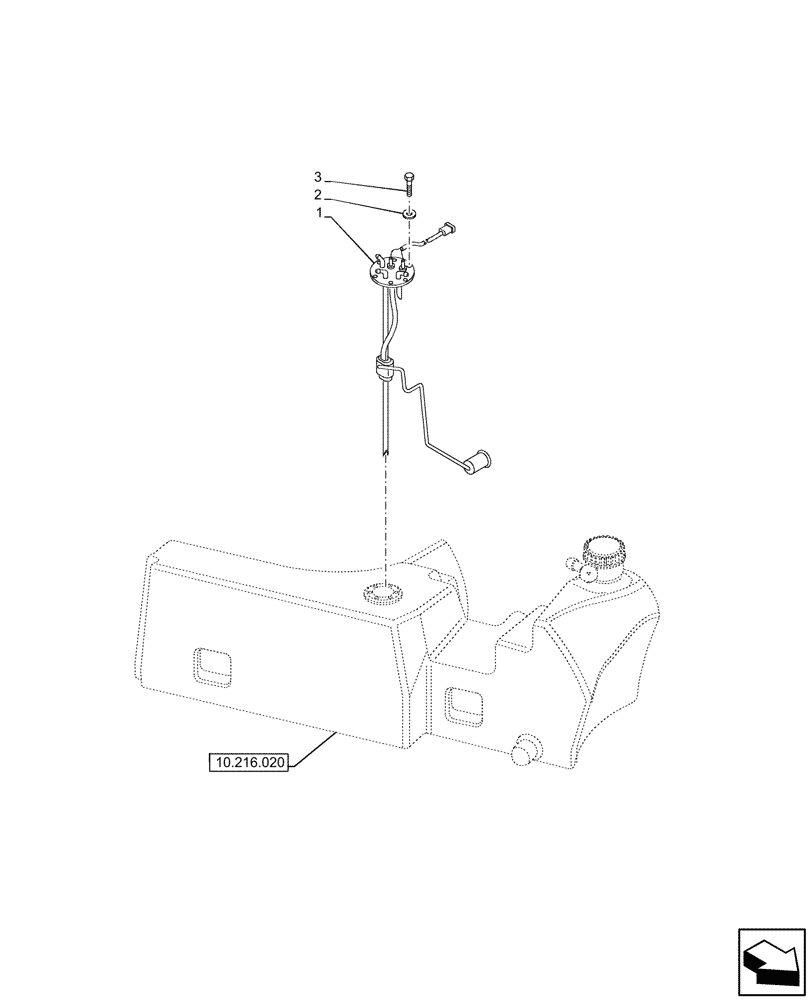 Схема запчастей Case IH JX95HC PLUS - (55.011.010) - STD + VAR - 334296, 390246 - FUEL GAUGE (55) - ELECTRICAL SYSTEMS