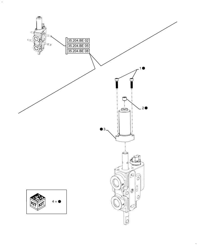 Схема запчастей Case IH FARMALL 110A - (35.204.BE[25]) - KIT, VALVE BODY, CAP (35) - HYDRAULIC SYSTEMS