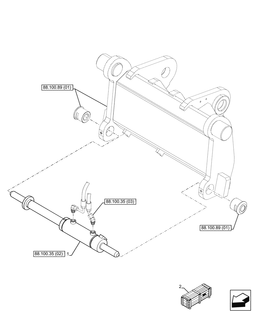 Схема запчастей Case IH FARMLIFT 735 - (88.100.35[01]) - QUICK COUPLER, CYLINDER (88) - ACCESSORIES