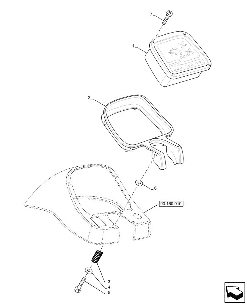 Схема запчастей Case IH JX95HC PLUS - (55.408.040) - STD + VAR - 391606 - INSTRUMENT CLUSTER (55) - ELECTRICAL SYSTEMS