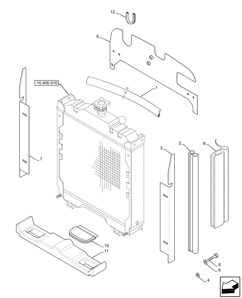 Схема запчастей Case IH JX95HC PLUS - (10.400.070) - VAR - 390641 - RADIATOR, SEAL PROTECTION (10) - ENGINE