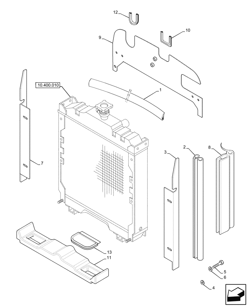 Схема запчастей Case IH JX95HC PLUS - (10.400.050) - VAR - 330641 - RADIATOR, SEAL PROTECTION (10) - ENGINE