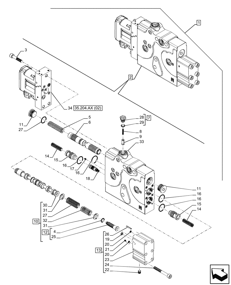 Схема запчастей Case IH PUMA 200 CVT - (88.100.35[06]) - DIA KIT, REMOTE CONTROL VALVE (88) - ACCESSORIES