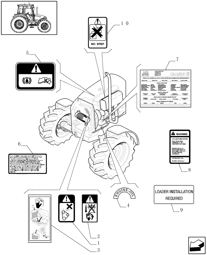 Схема запчастей Case IH JX60 - (1.98.0[01]) - DECALS (13) - DECALS