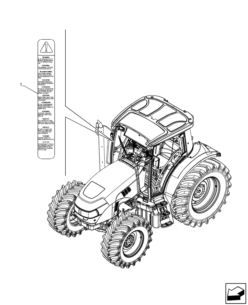 Схема запчастей Case IH JX95HC PLUS - (90.108.010) - VAR - 334342, 334343, 334344, 334345, 334348, 334349 - WARNING DECAL, INSTRUCTION (90) - PLATFORM, CAB, BODYWORK AND DECALS