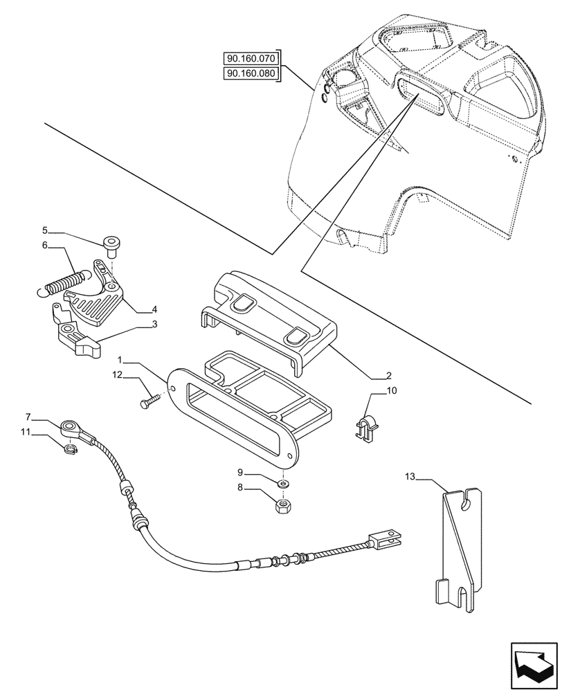Схема запчастей Case IH JX95HC PLUS - (37.108.020) - STD + VAR - 334957, 390831 - HYDRAULIC LIFT, REAR, CONTROL LEVER (37) - HITCHES, DRAWBARS & IMPLEMENT COUPLINGS