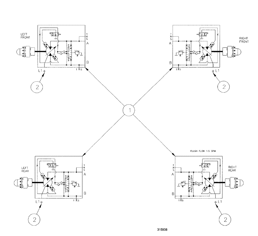 Схема запчастей Case IH SPX3200 - (06-003) - DRIVE WHEEL MOTOR GROUP (29) - HYDROSTATIC DRIVE