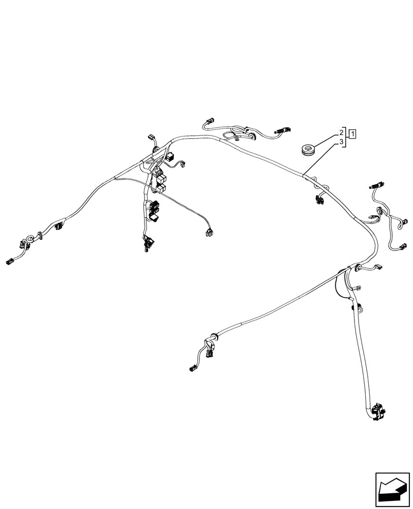 Схема запчастей Case IH JX95HC PLUS - (55.510.010) - STD + VAR - 391606 - CAB ROOF, WIRE HARNESS (55) - ELECTRICAL SYSTEMS