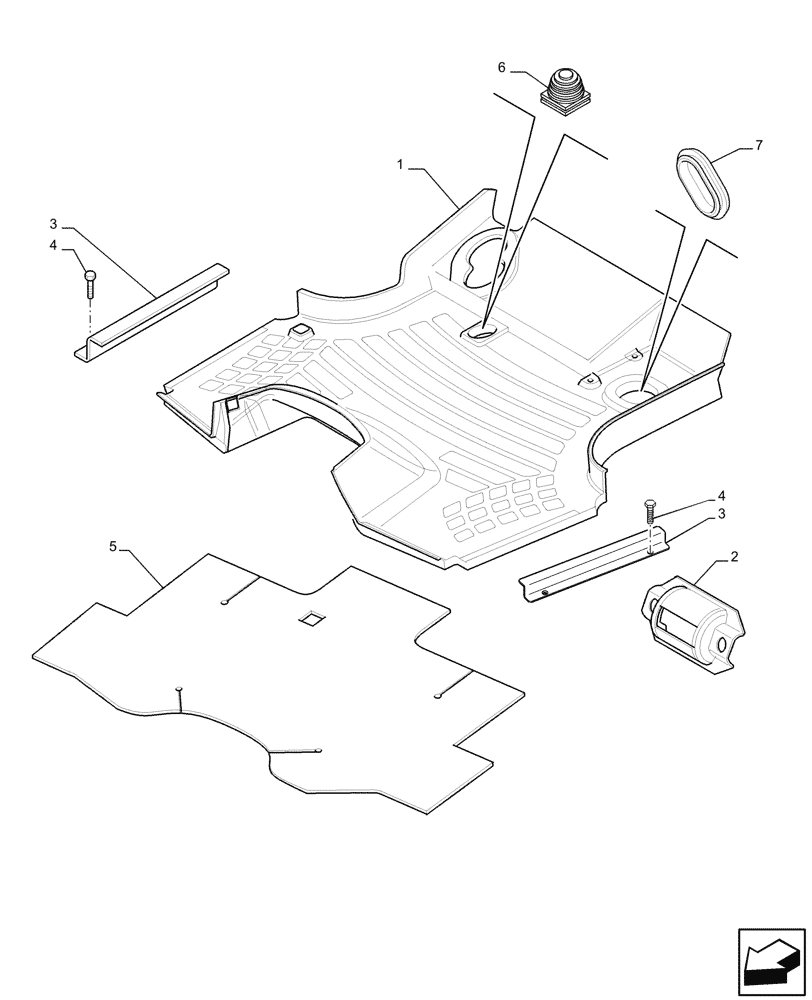 Схема запчастей Case IH JX95HC PLUS - (90.160.050) - STD + VAR - 391606 - CAB FLOOR MAT & INSULATION (90) - PLATFORM, CAB, BODYWORK AND DECALS