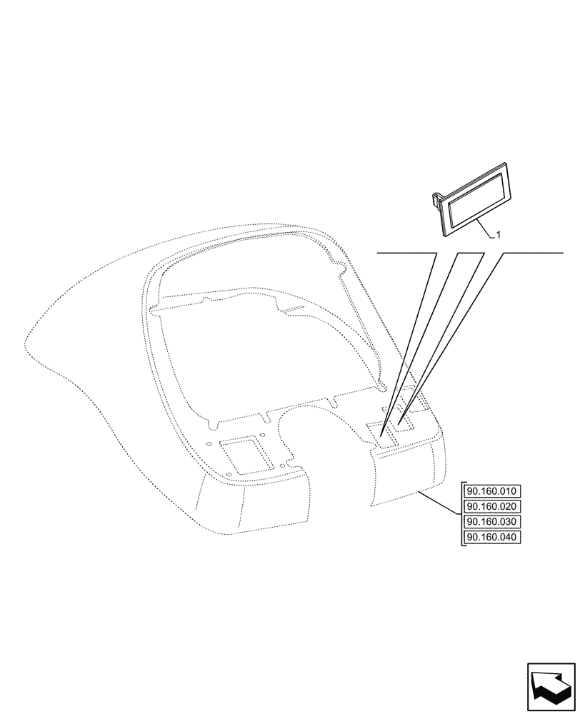 Схема запчастей Case IH JX95HC PLUS - (55.512.070) - STD + VAR - 391606 - DASHBOARD, PLUG (55) - ELECTRICAL SYSTEMS