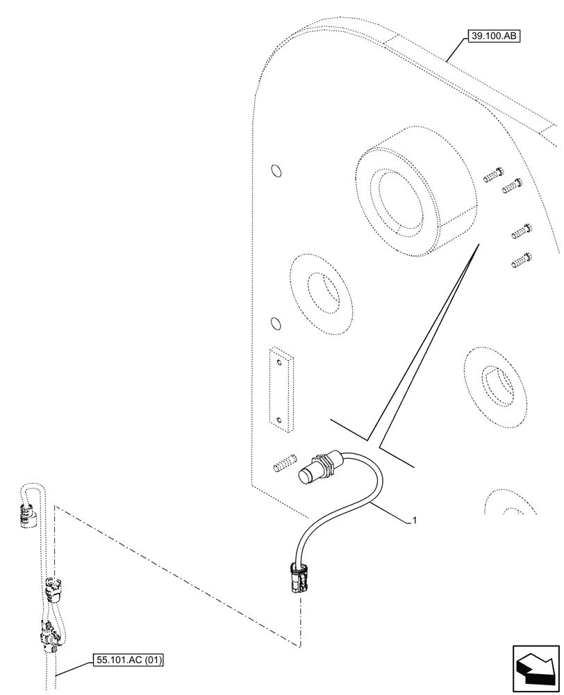 Схема запчастей Case IH FARMLIFT 632 - (55.425.AL[03]) - LOADER, SENSOR, PROXIMITY (55) - ELECTRICAL SYSTEMS