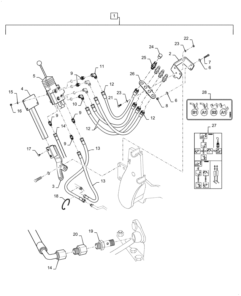 Схема запчастей Case IH L555 - (35.600.AQ[06]) - VAR - 713714006 - HYDRAULIC VALVE KIT, HYDR LINES (35) - HYDRAULIC SYSTEMS