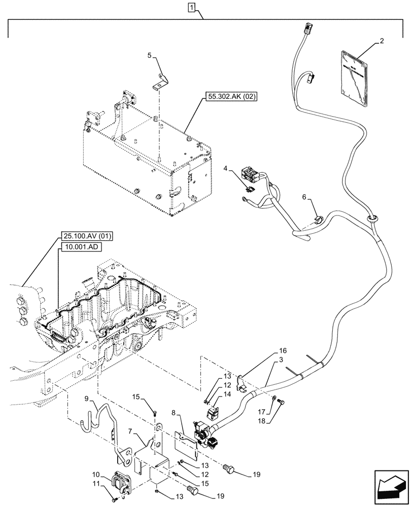 Схема запчастей Case IH MAXXUM 135 - (88.100.55[12]) - DIA KIT, ISOBUS SOCKET, HARNESS (88) - ACCESSORIES