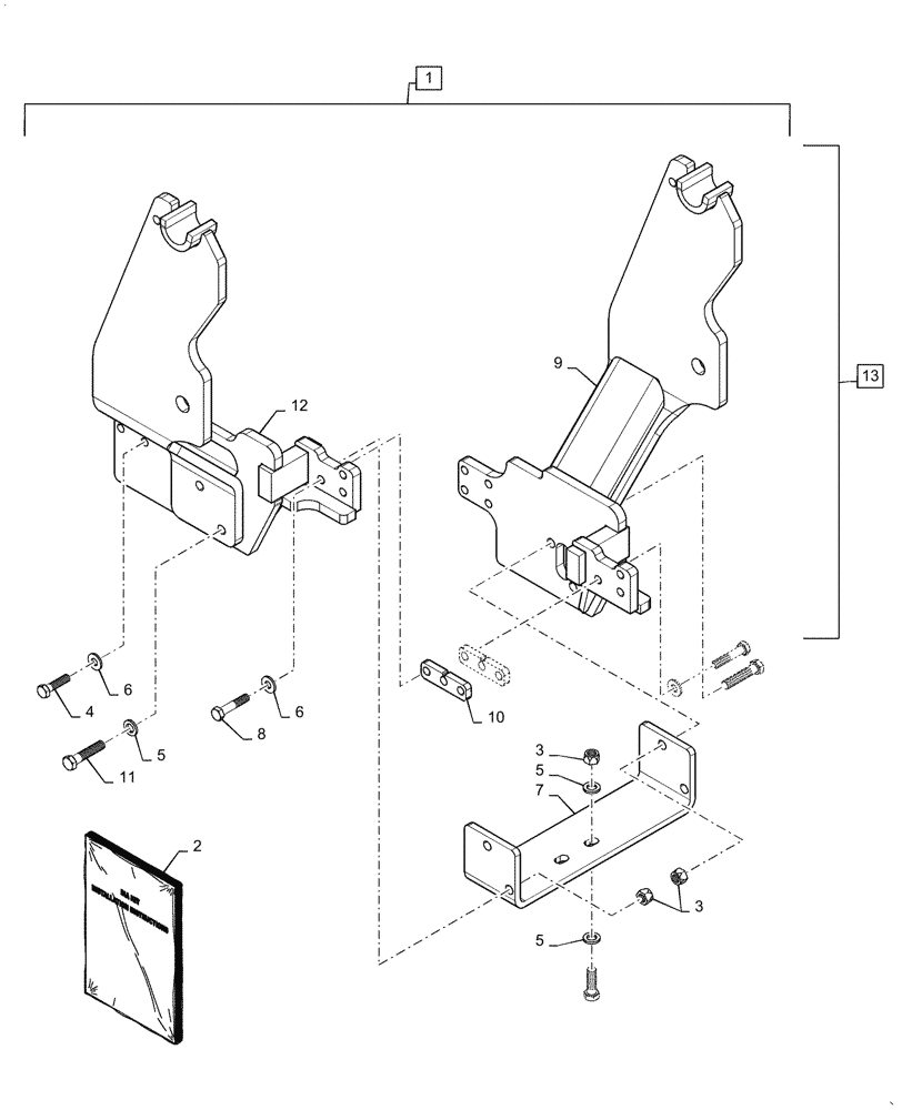 Схема запчастей Case IH LX340 - (016) - VAR - 713696026 - LOADER MOUNT KIT (39) - FRAMES AND BALLASTING