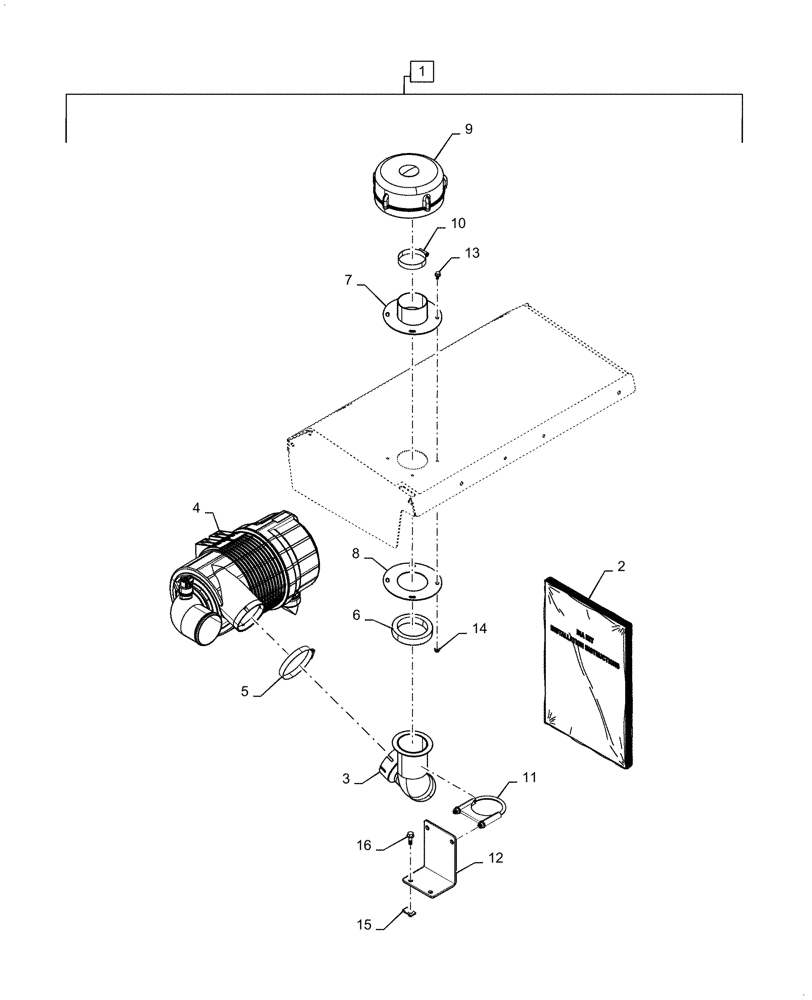 Схема запчастей Case IH SV340 - (88.100.10[01]) - KIT, PRE-CLEANER (88) - ACCESSORIES