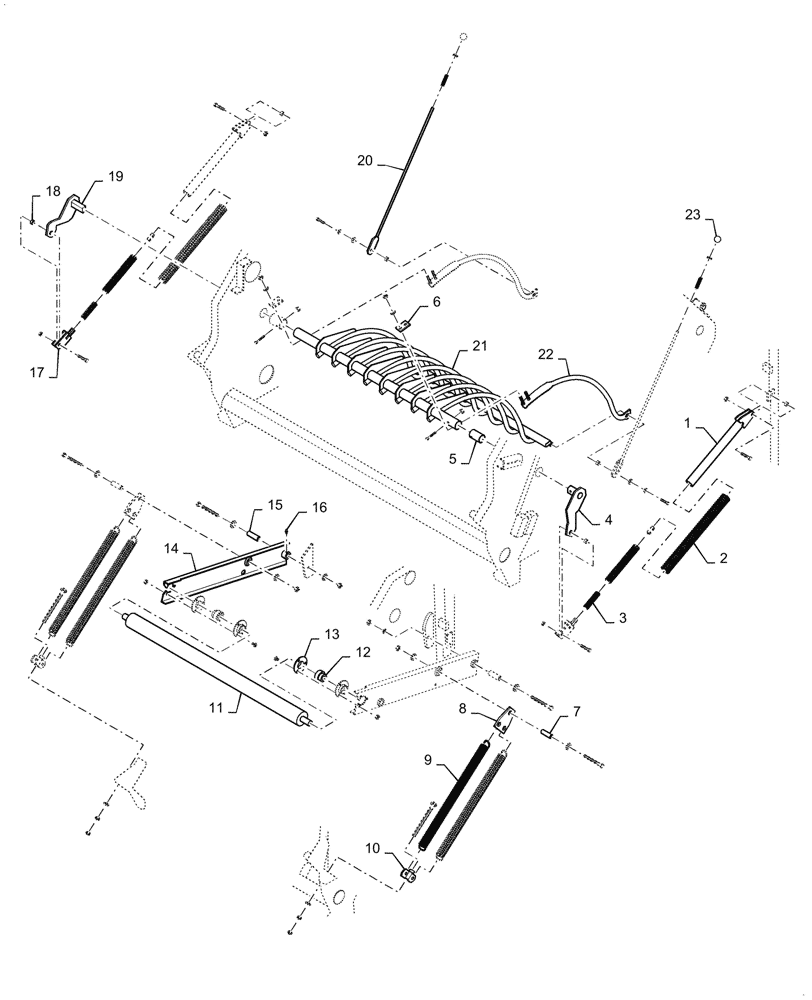 Схема запчастей Case IH 8440 - (16[1]) - TENSION ASSEMBLY (14) - BALE CHAMBER