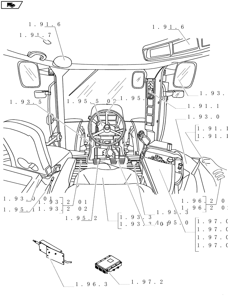 Схема запчастей Case IH PUMA 180 - (SEC. 10[01]) - OPERATORS PLATFORM / CAB (00) - GENERAL