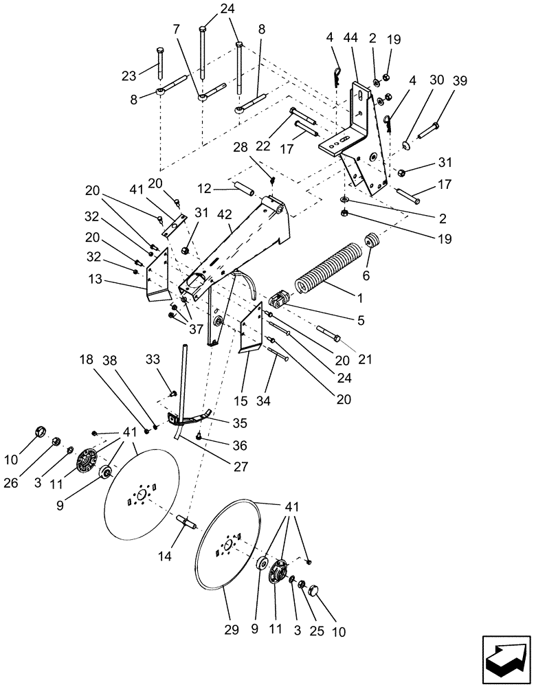 Схема запчастей Case IH 1240 - (75.110.26) - DOUBLE DISC OPENERS, LIQUID FERTILIZER (75) - SOIL PREPARATION