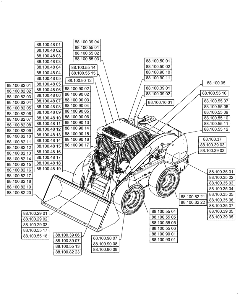 Схема запчастей Case IH TV380 - (88.000.00) - PICTORIAL INDEX - ACCESSORIES (88) - ACCESSORIES