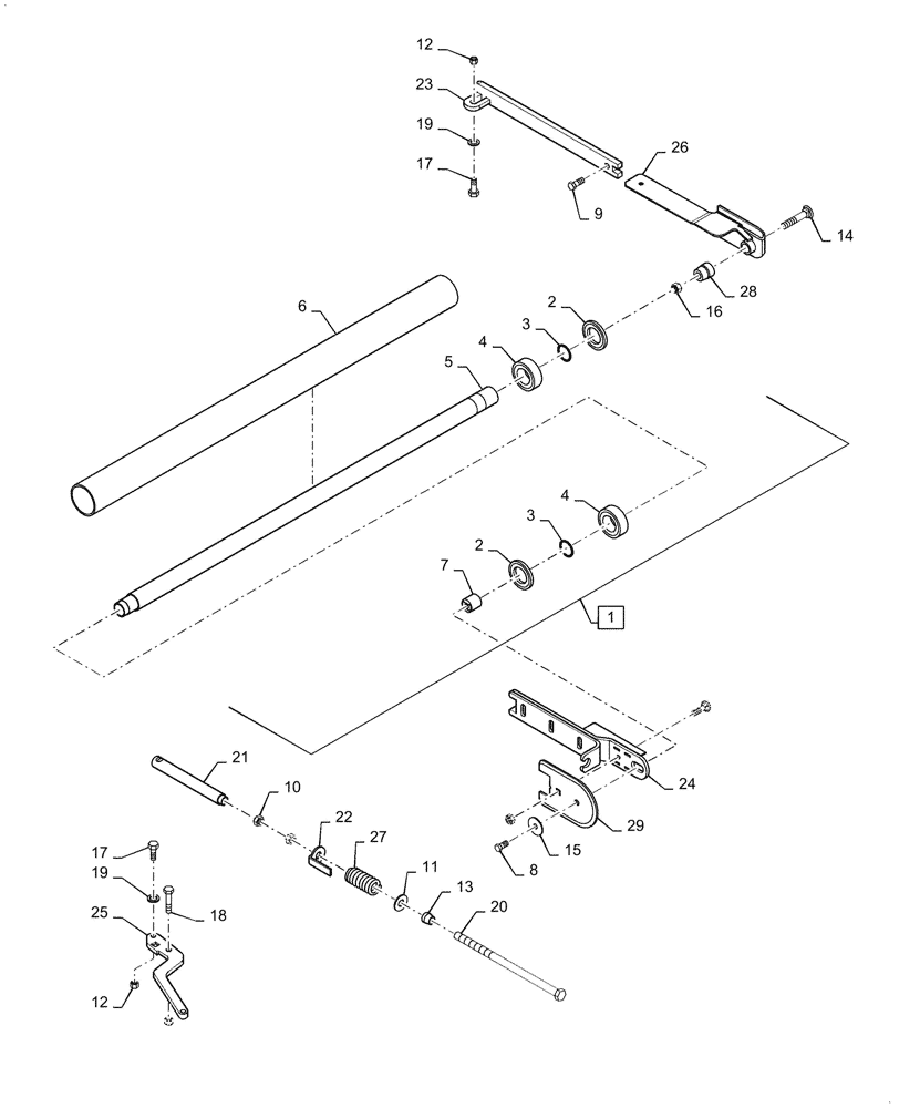 Схема запчастей Case IH DH363 - (58.130.AJ[05]) - DRAPER, DECK, IDLER ROLLER ASSY (58) - ATTACHMENTS/HEADERS