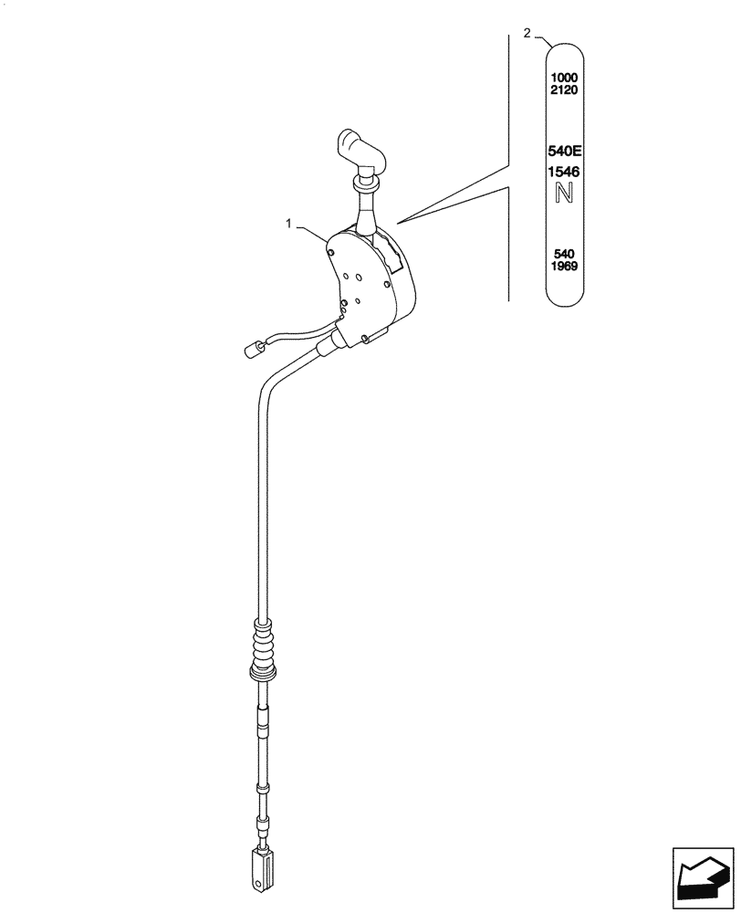 Схема запчастей Case IH PUMA1654 - (31.101.AC[01]) - PTO 540E - 750/1000 RPM, CONTROL LEVER (31) - IMPLEMENT POWER TAKE OFF