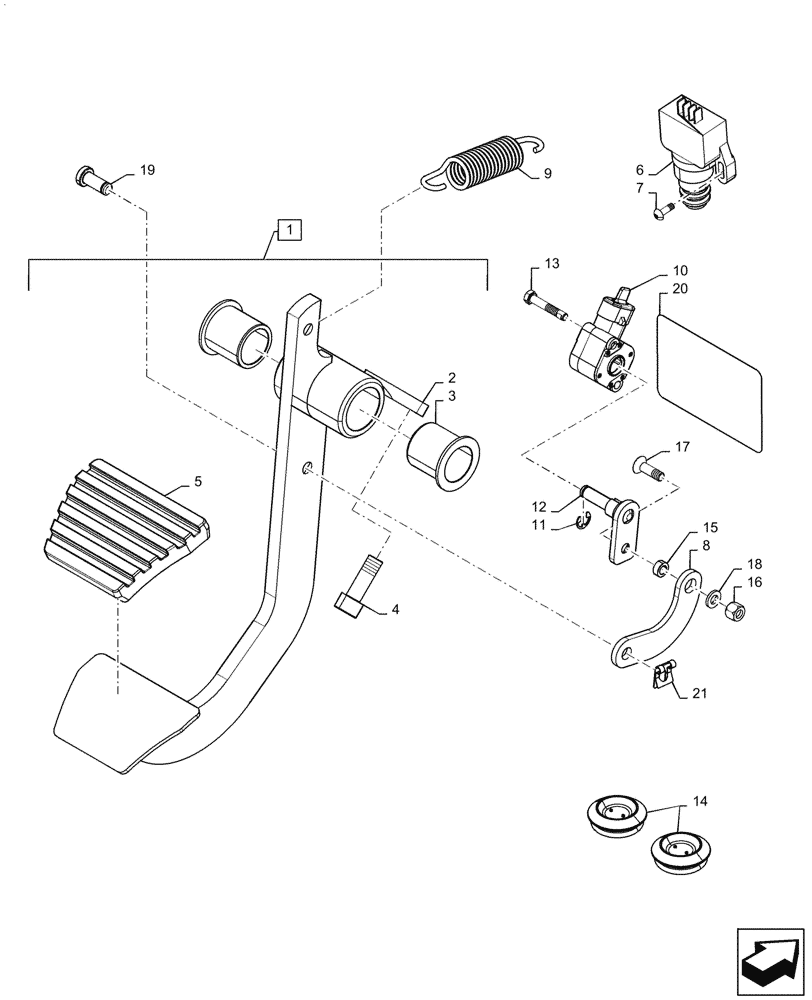 Схема запчастей Case IH PUMA1654 - (55.021.AG[02]) - CLUTCH CONTROLS ELECTRONIC (55) - ELECTRICAL SYSTEMS