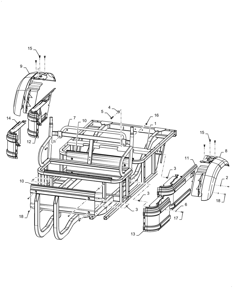 Схема запчастей Case IH SCOUT XL - (90.110.05[01]) - SIDE PANELS AND REAR FENDERS - 4-SEATER (90) - PLATFORM, CAB, BODYWORK AND DECALS
