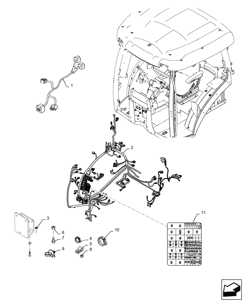Схема запчастей Case IH PUMA1654 - (55.510.AF[03]) - CAB HARNESS WIRE (55) - ELECTRICAL SYSTEMS