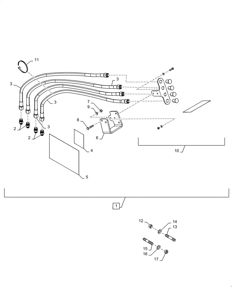 Схема запчастей Case IH FARMALL 50A - (35.701.AD[01]) - HYDRAULIC LINE, LOADER (35) - HYDRAULIC SYSTEMS