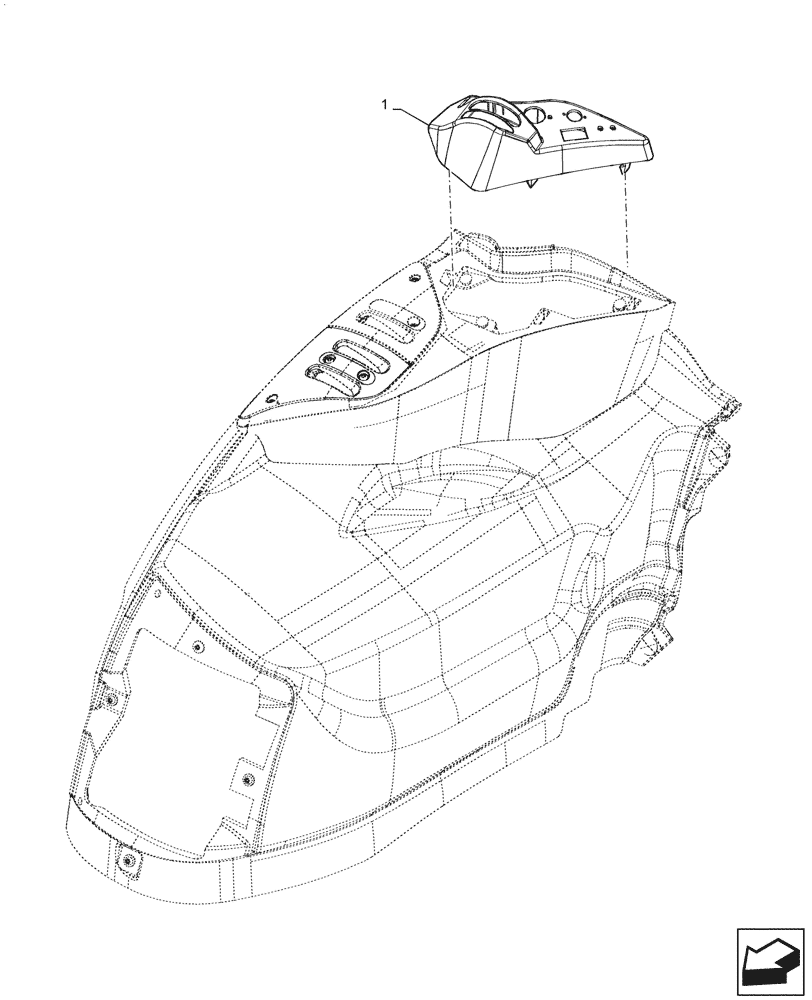 Схема запчастей Case IH PUMA1654 - (90.160.BL[01]) - PTO, CONTROLS, COVER (90) - PLATFORM, CAB, BODYWORK AND DECALS