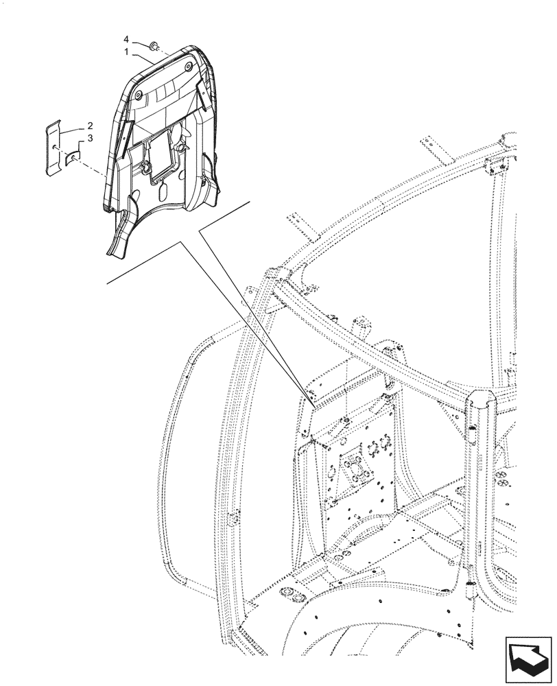 Схема запчастей Case IH PUMA1654 - (90.102.AZ[01]) - REAR BULKHEAD INSULATION (90) - PLATFORM, CAB, BODYWORK AND DECALS