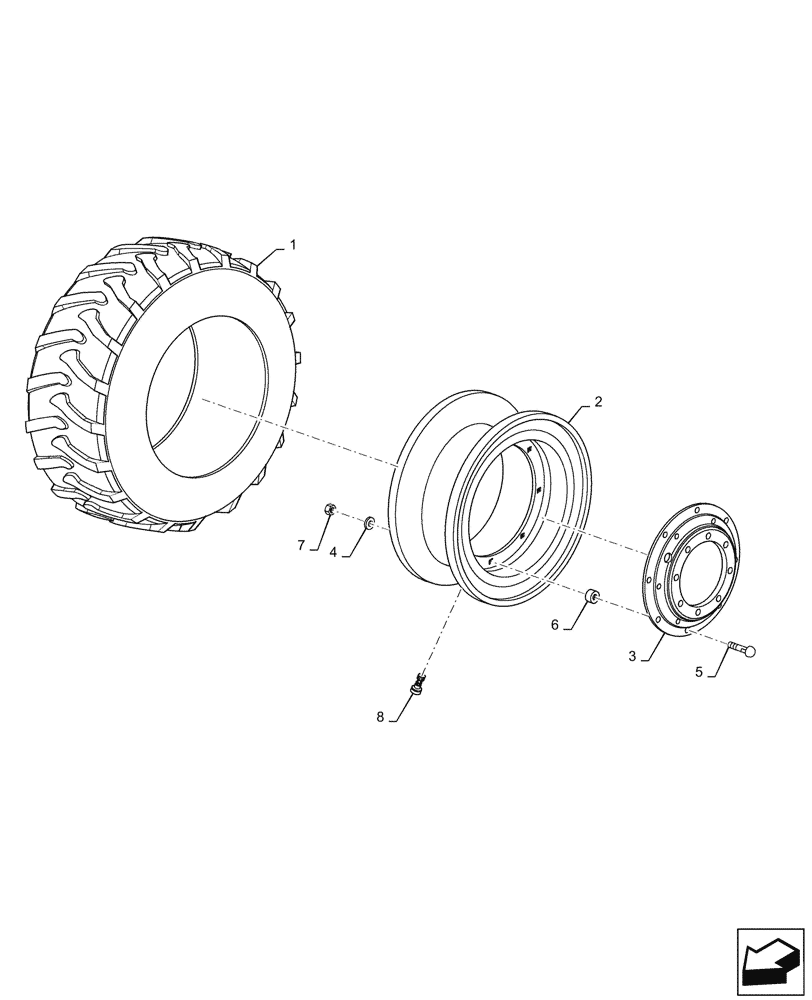 Схема запчастей Case IH PUMA1654 - (44.520.AB[04]) - 4WD DRIVING WHEELS (44) - WHEELS