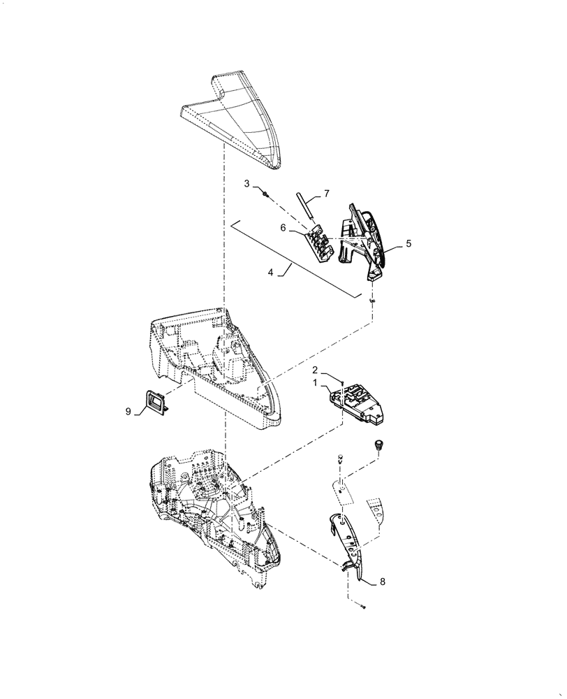 Схема запчастей Case IH PUMA1654 - (90.151.AG[03]) - ARMREST, CONTROL UNIT (90) - PLATFORM, CAB, BODYWORK AND DECALS