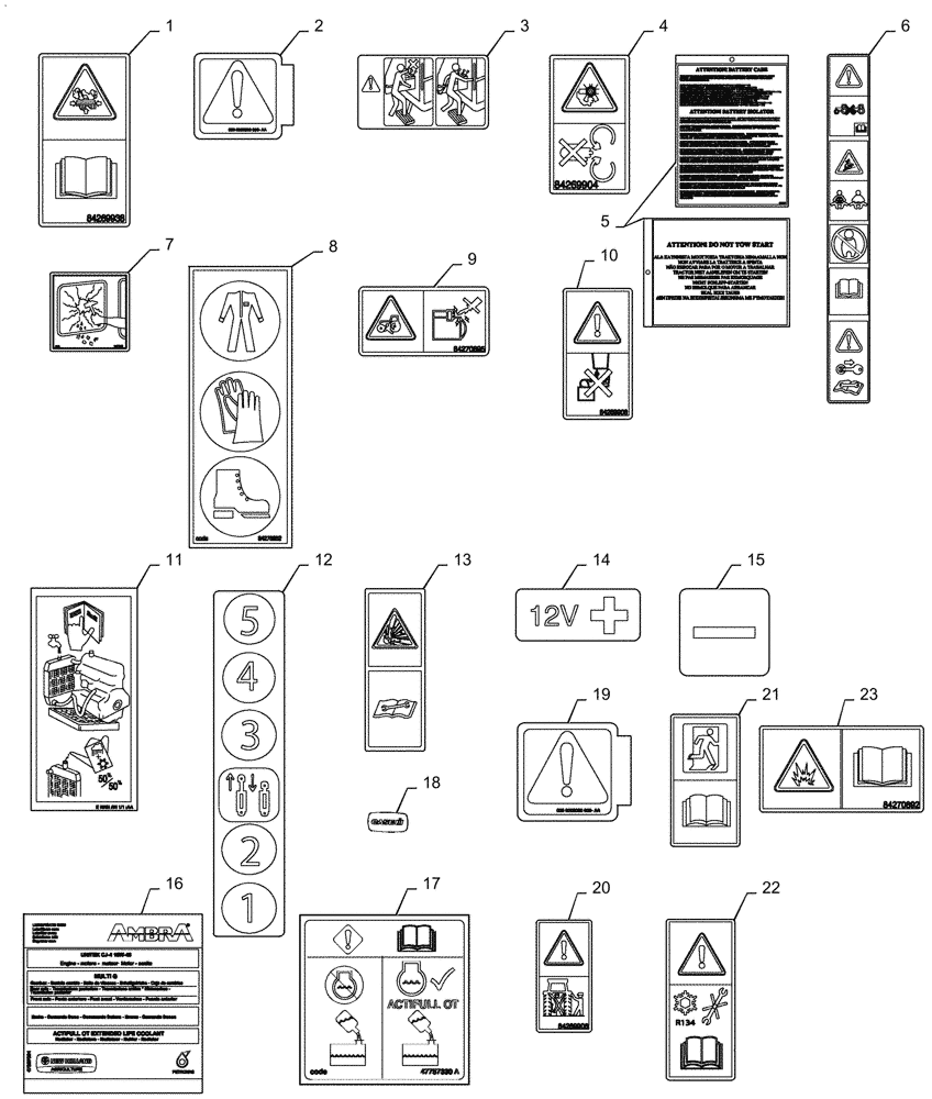 Схема запчастей Case IH PUMA1654 - (90.108.AC[06]) - INFORMATIONAL DECALS (90) - PLATFORM, CAB, BODYWORK AND DECALS