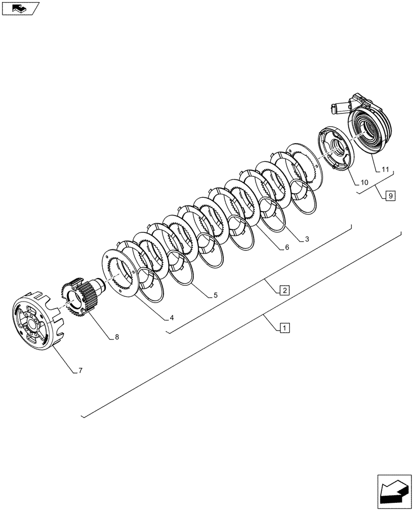 Схема запчастей Case IH FARMALL 115U - (31.146.AE[02]) - VAR - 332789 - FRONT PTO, CLUTCH, COMPONENTS (31) - IMPLEMENT POWER TAKE OFF