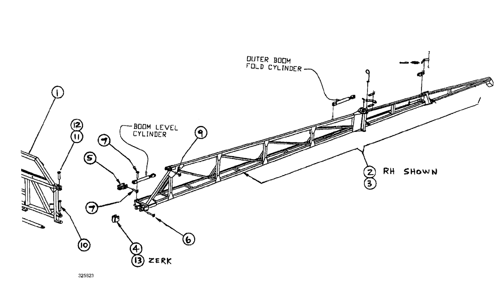 Схема запчастей Case IH SPX3185 - (08-002) - BOOMS - BOOM GROUP, 75 (09) - BOOMS