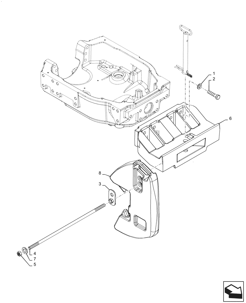 Схема запчастей Case IH PUMA1804 - (39.140.AF[04]) - FRONT WEIGHT (39) - FRAMES AND BALLASTING