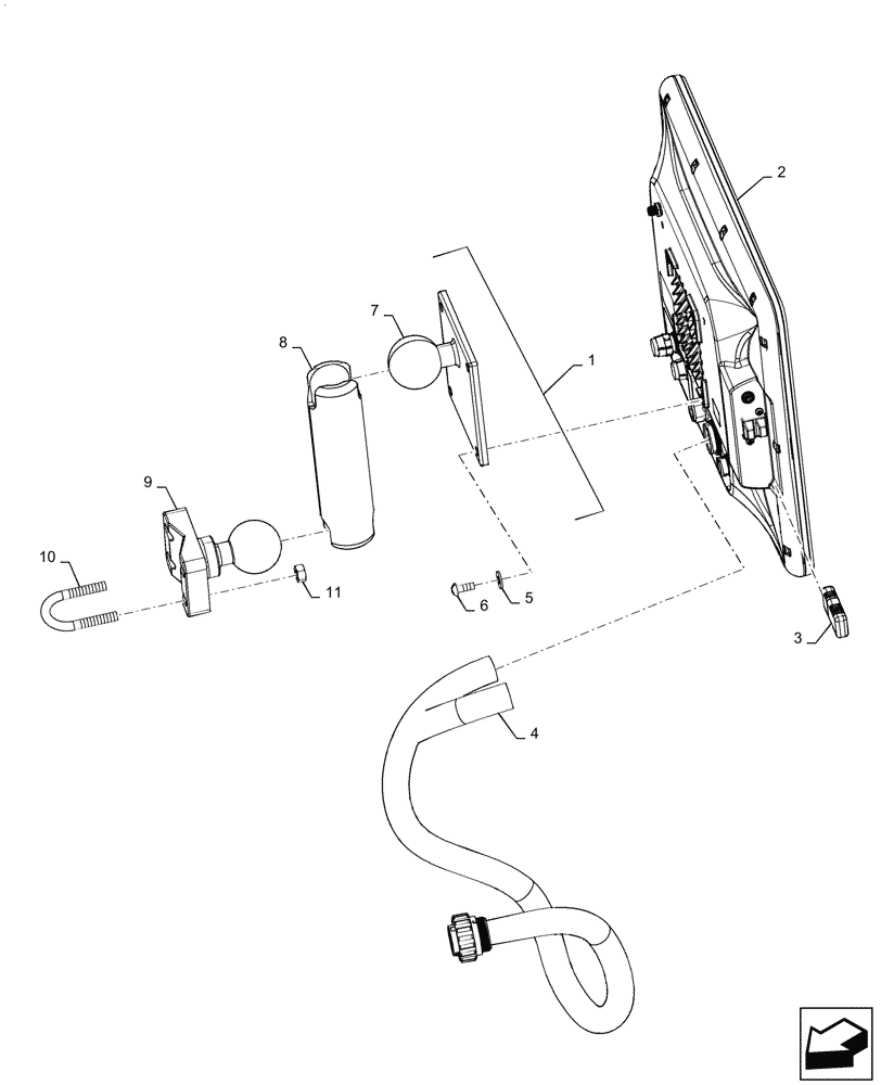 Схема запчастей Case IH 610 - (55.635.07) - VIPER 4 PLUS MONITOR (55) - ELECTRICAL SYSTEMS