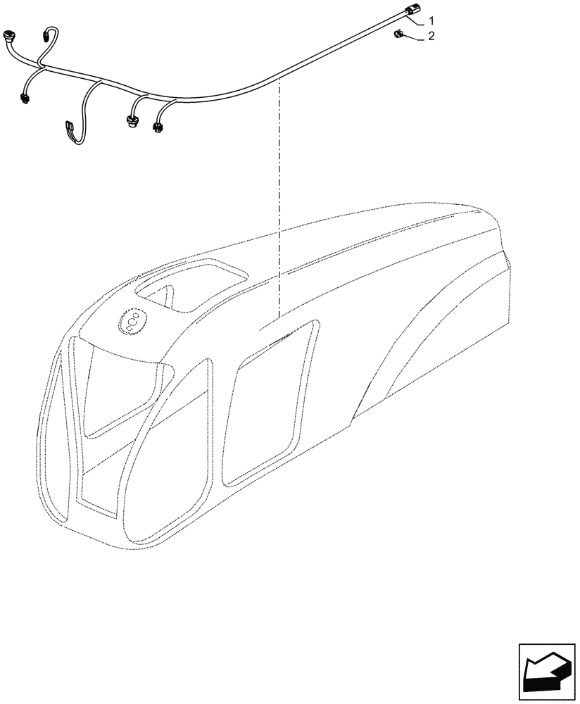 Схема запчастей Case IH PUMA1654 - (55.511.AC[01]) - HEADLAMP, WIRE HARNESS, FRONT HOOD (55) - ELECTRICAL SYSTEMS