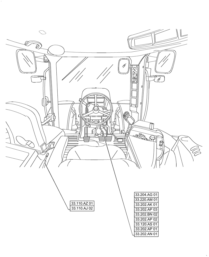 Схема запчастей Case IH PUMA1654 - (00.000.33[02]) - PICTORIAL INDEX - BRAKES & CONTROLS (00) - GENERAL & PICTORIAL INDEX
