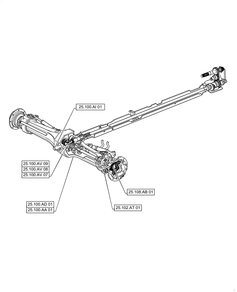 Схема запчастей Case IH PUMA1654 - (00.000.25[02]) - PICTORIAL INDEX - FRONT AXLE SYSTEM (00) - GENERAL & PICTORIAL INDEX