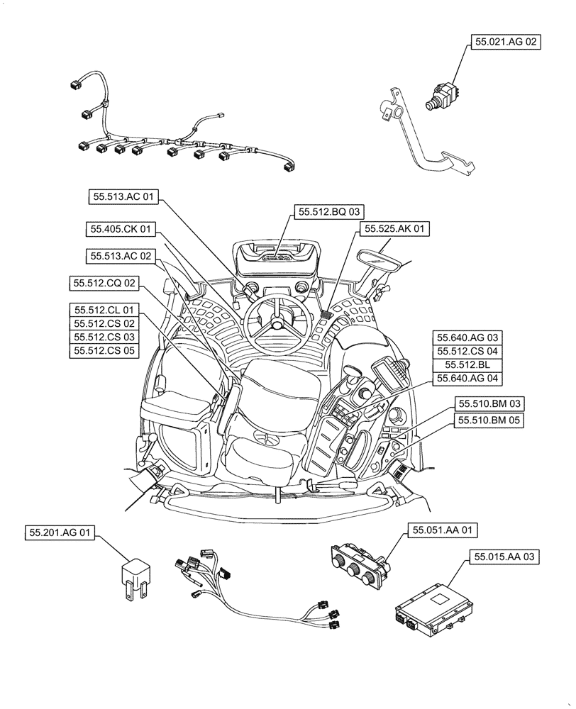 Схема запчастей Case IH PUMA1654 - (55.000.00[08]) - SECTION INDEX - ELECTRICAL SYSTEMS (55) - ELECTRICAL SYSTEMS