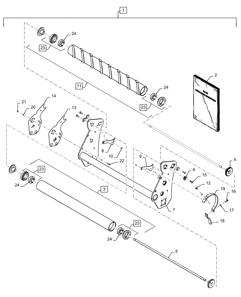 Схема запчастей Case IH RB455 - (88.100.62[05]) - DIA KIT, DUAL FOLLOWER ROLL (88) - ACCESSORIES