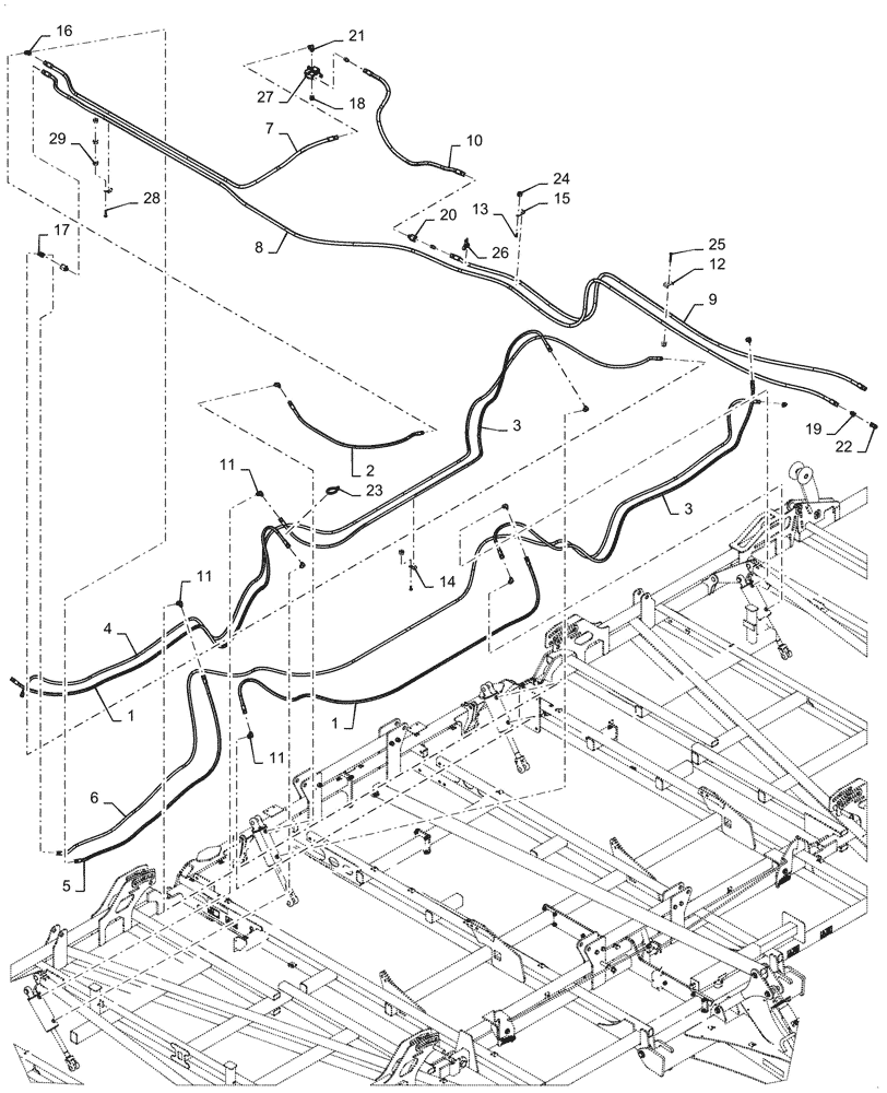 Схема запчастей Case IH TM255 - (35.100.030) - HYDRAULICS LIFT 51 FOOT CONSTANT LEVEL HITCH (35) - HYDRAULIC SYSTEMS
