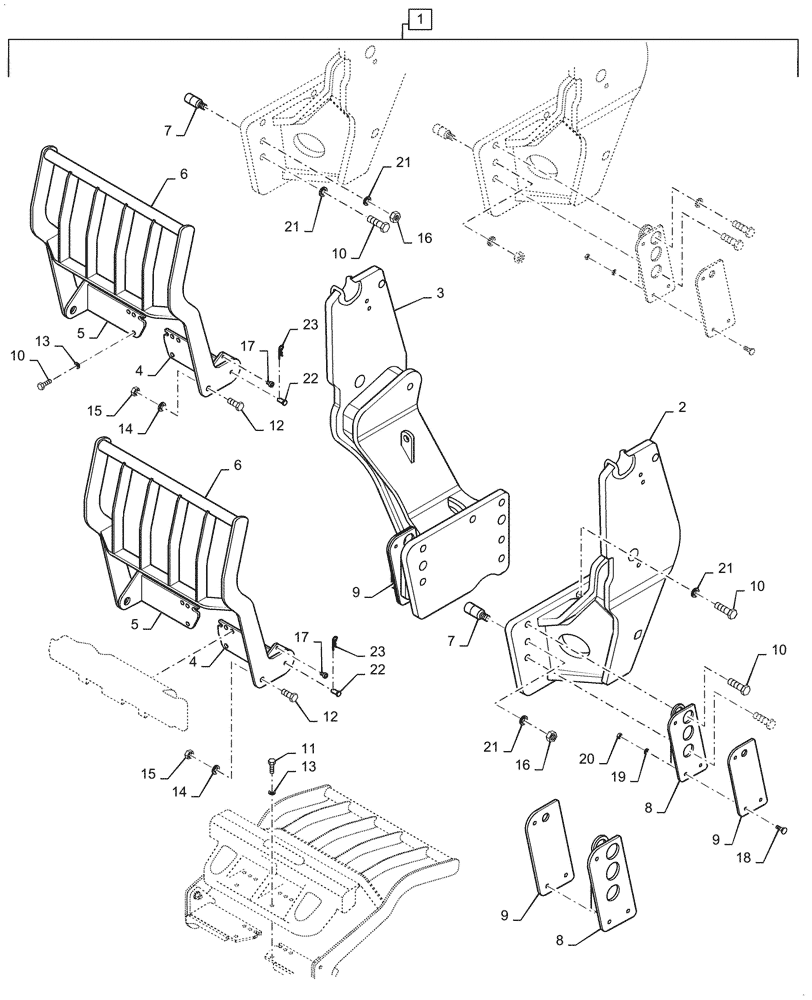 Схема запчастей Case IH L795 - (39.100.350) - VAR - 730810006 - SUBFRAME, MOUNTING PARTS (39) - FRAMES AND BALLASTING