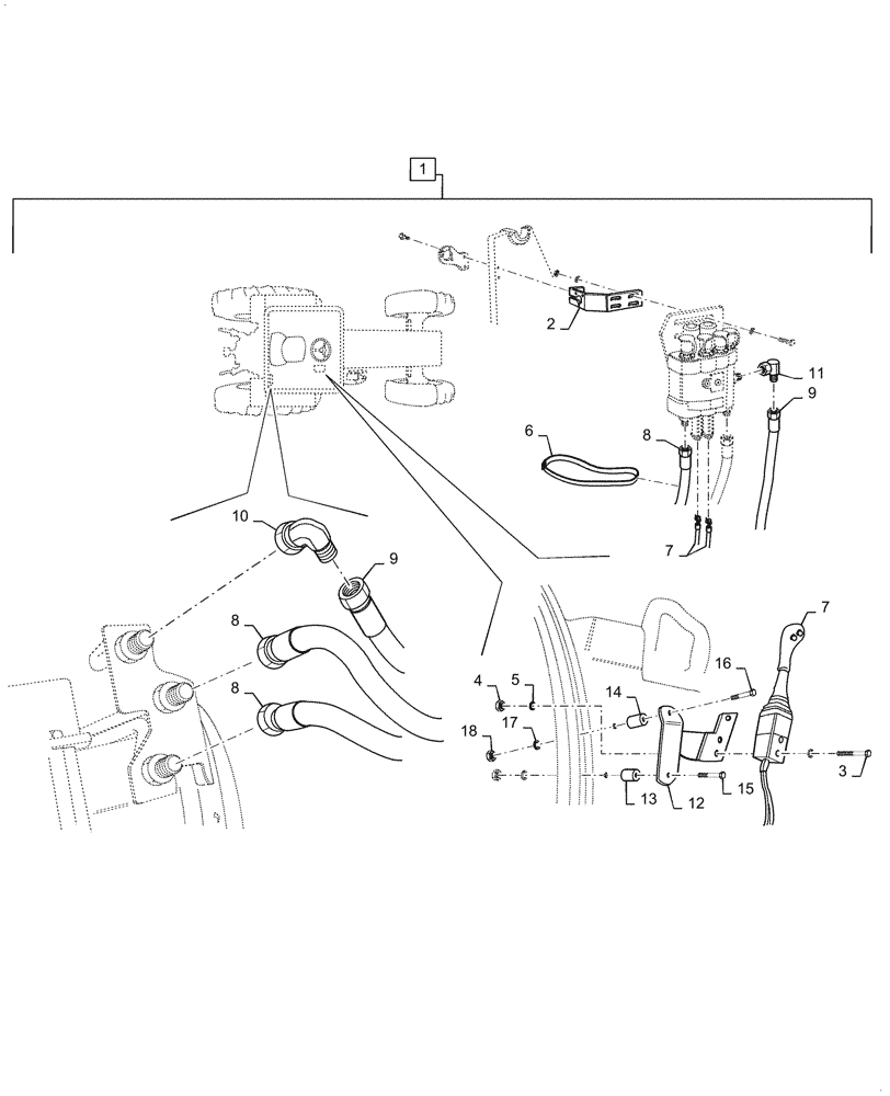 Схема запчастей Case IH L740 - (35.355.AC[03]) - VAR - 717542006 - JOYSTICK HYDR LINES, CONTROL VALVE (35) - HYDRAULIC SYSTEMS