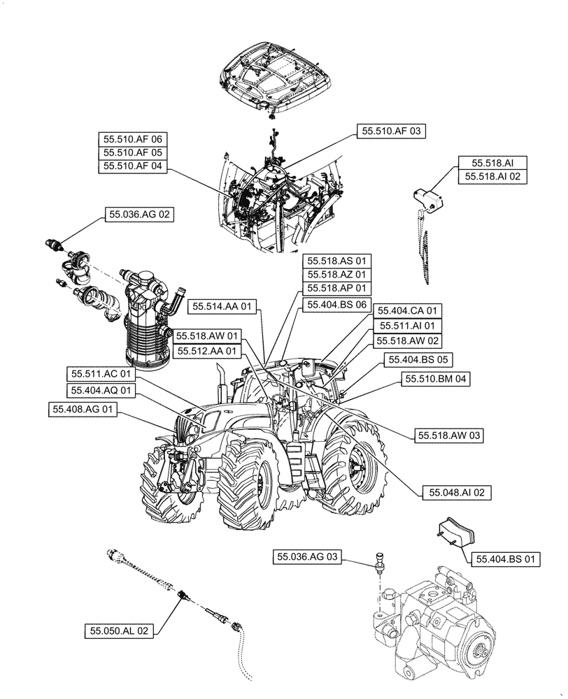 Схема запчастей Case IH PUMA1654 - (55.000.00[07]) - SECTION INDEX - ELECTRICAL SYSTEMS (55) - ELECTRICAL SYSTEMS
