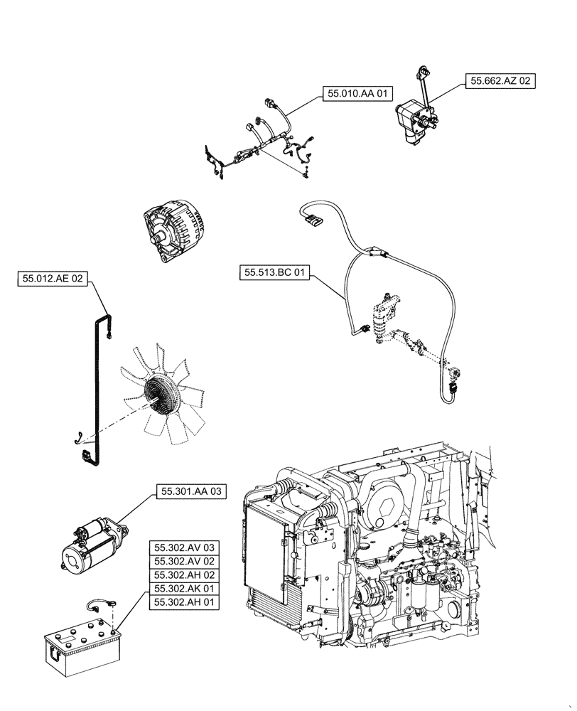 Схема запчастей Case IH PUMA1654 - (55.000.00[05]) - SECTION INDEX - ELECTRICAL SYSTEMS (55) - ELECTRICAL SYSTEMS