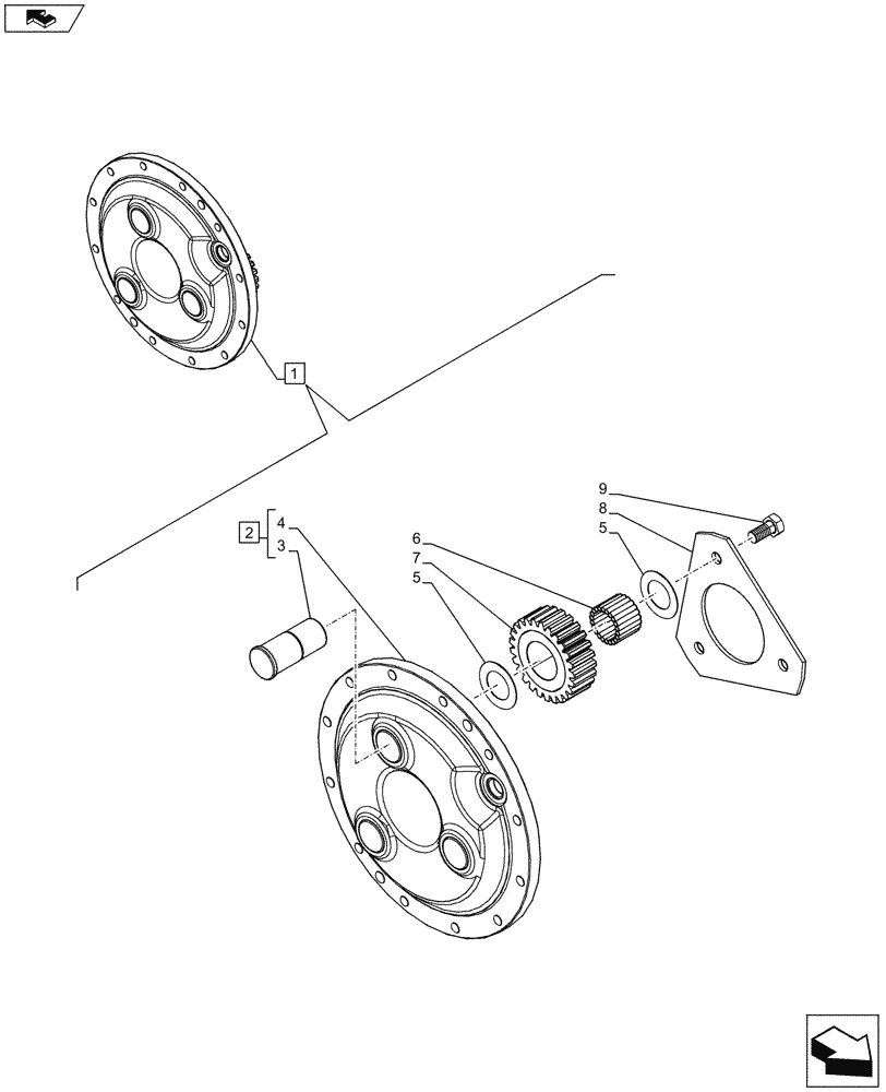 Схема запчастей Case IH MAXXUM 110 - (25.108.AB[01]) - VAR - 390409, 330414, 330427 - CLASS 3, FRONT AXLE, W/ STEERING SENSORS, PLANETARY REDUCER (25) - FRONT AXLE SYSTEM